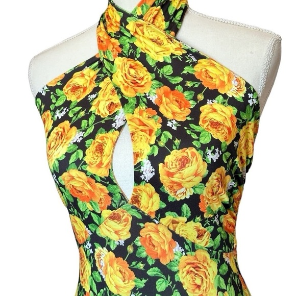 NWT - Zara Twist Neck Halter Printed Bodysuit - Various Sizes - Picture 7 of 8